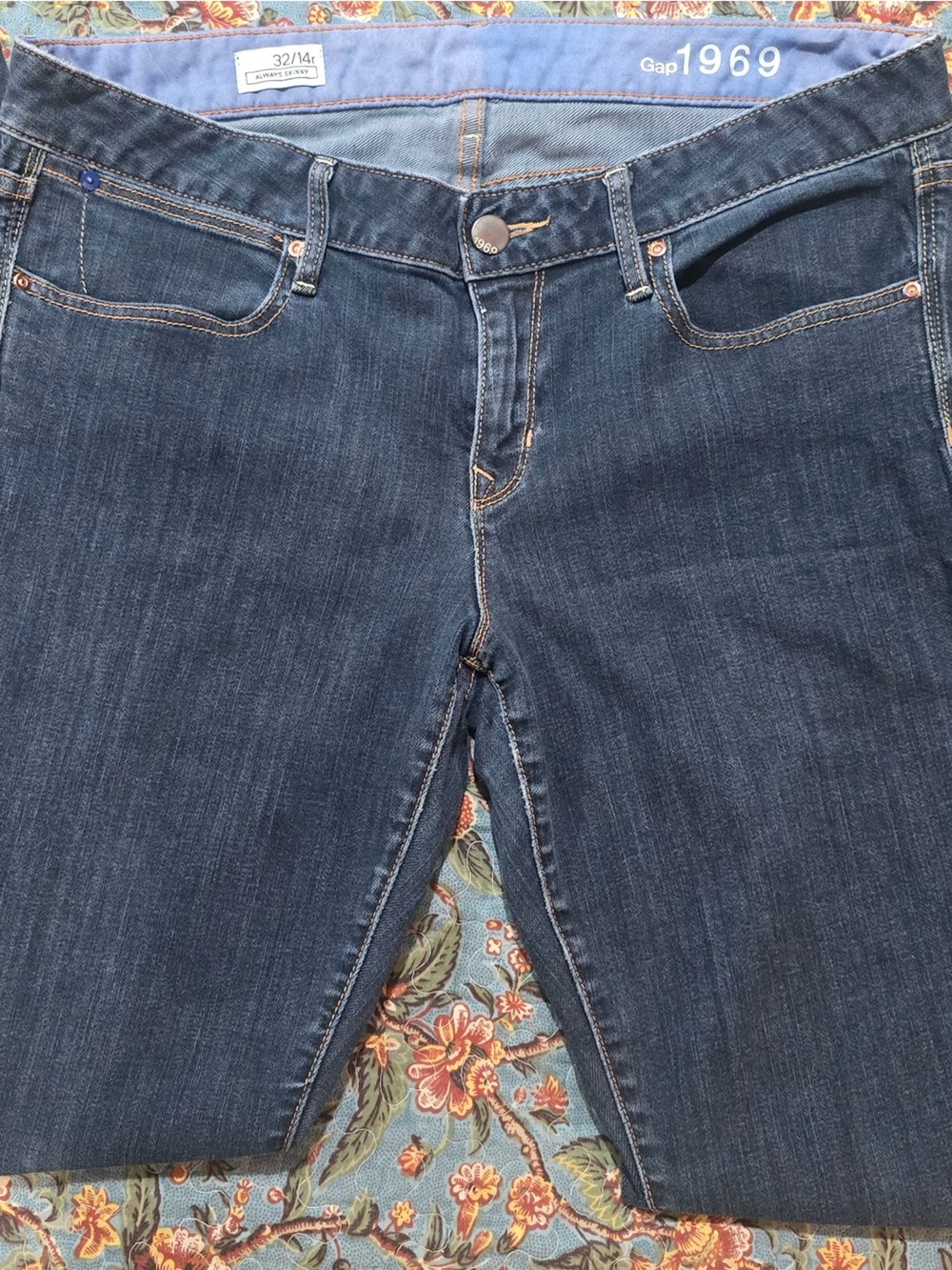 GAP Mid/Dark Blue Straight Leg Jeans